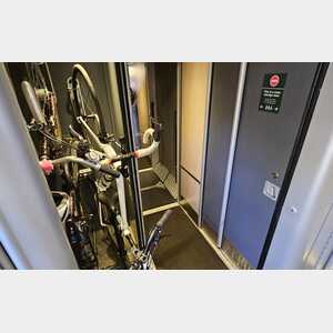 Bike and crew storage. I wish the crew were allowed to sit on seats like the rest of us.