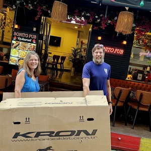 The bike boxes for departure